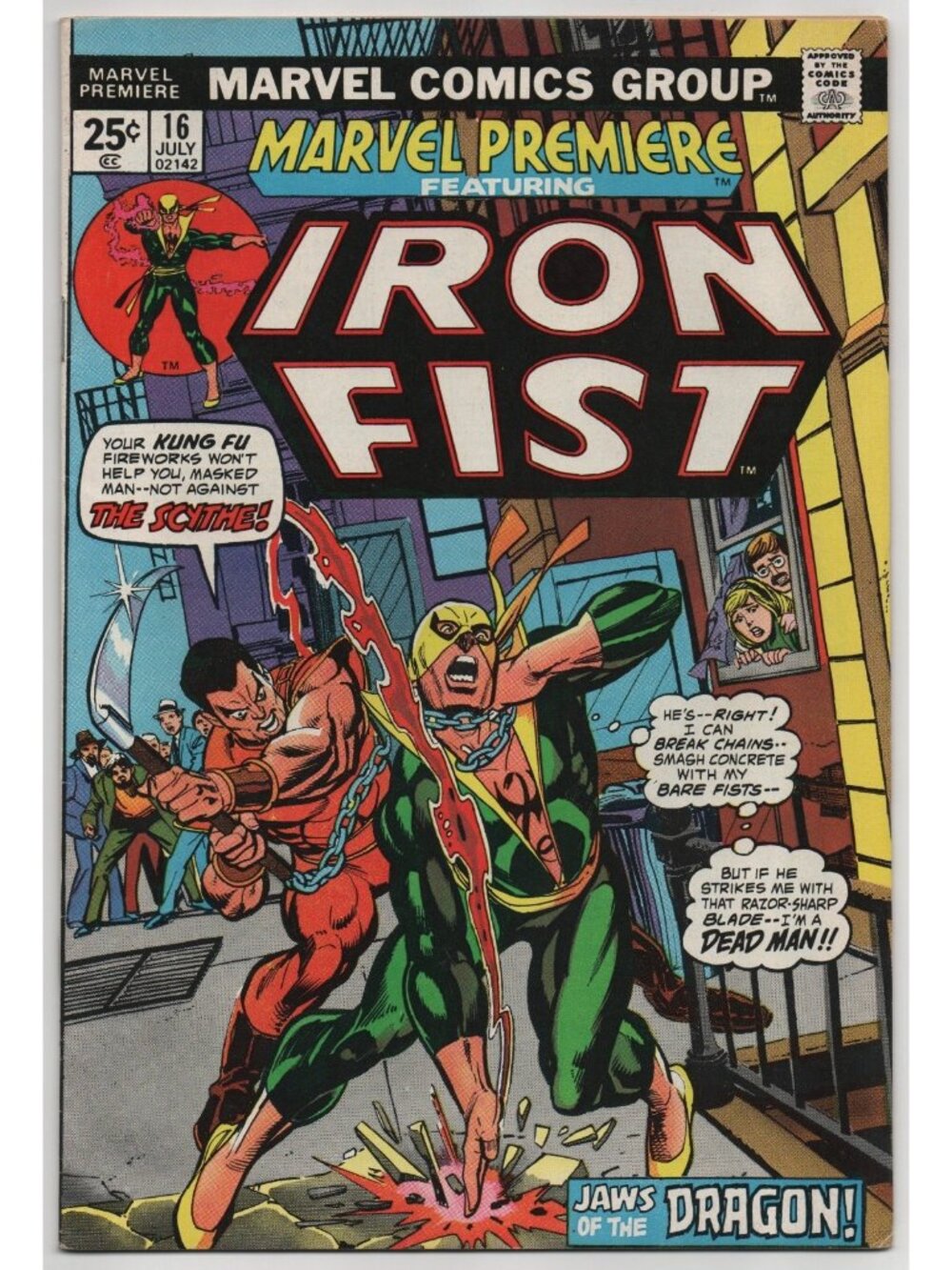 Marvel Premiere 16 Marvel Comics 1974 FN/VF 7.0 2nd Iron Fist